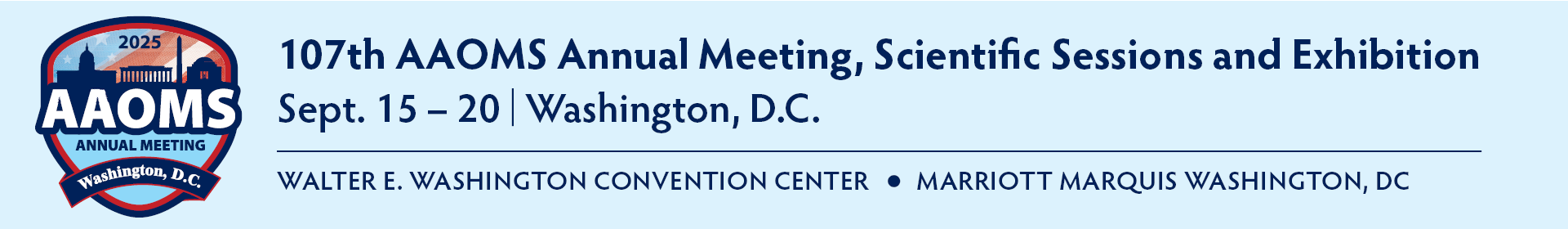 2025 AAOMS 107th Annual Meeting Event Banner