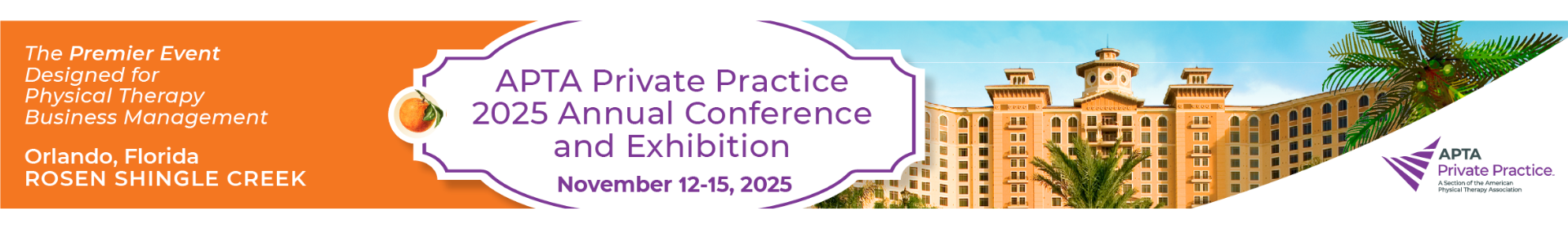 2025 APTA Private Practice Annual Conference & Exhibition Event Banner